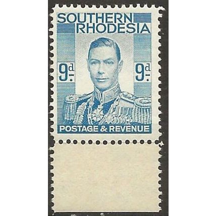 Southern Rhodesia 1937 SG46 9d Pale Blue (gum toning) Unmounted Mint .