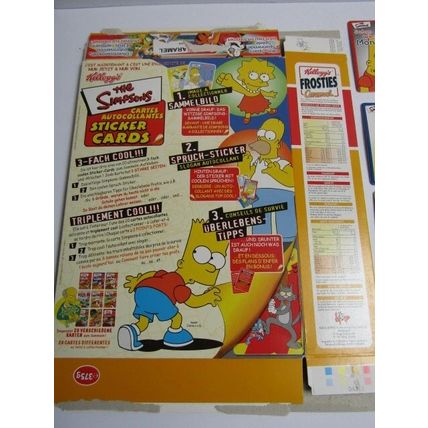 Kelloggs Frosties Caramel 2001 Empty Cereal Box GERMANY Simpsons Cards Set of 20