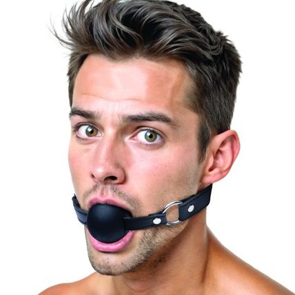Strict XL 2 Inch Silicone Ball Gag Mask Bondage S&M Extra Large BDSM Vegan Leath