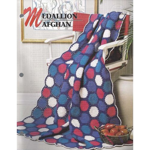 Beautiful Crochet Afghan PATTERN Medallion Afghan