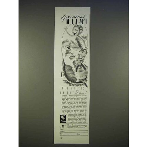 1940 Miami Chamber of Commerce Ad - Old Sol on the Beam