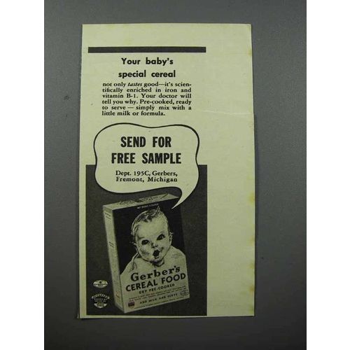 1940 Gerber's Baby Cereal Food Ad - Special