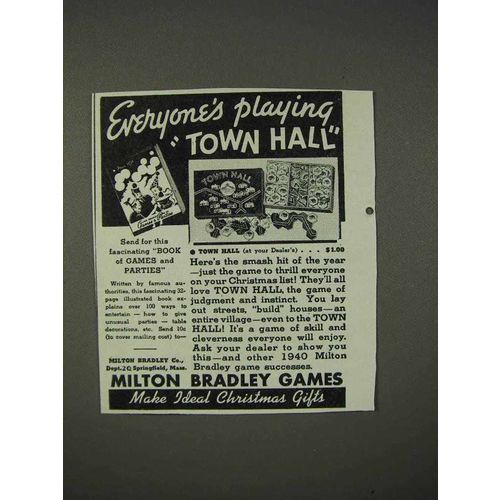 1940 Milton Bradley Town Hall Game Ad