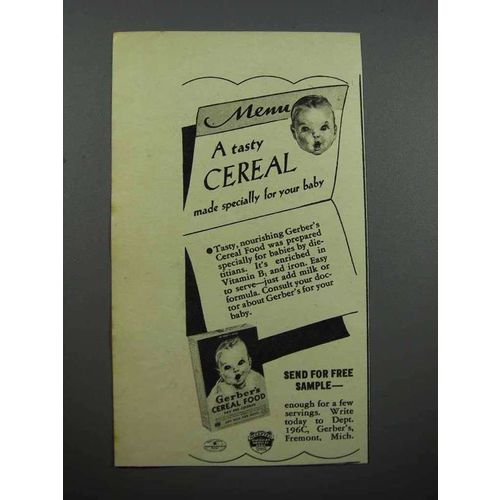 1940 Gerber's Baby Cereal Food Ad - Tasty
