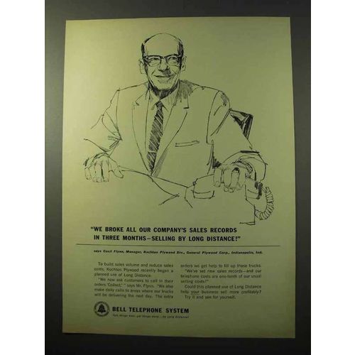 1964 Bell Telephone Ad - Selling by Long Distance!