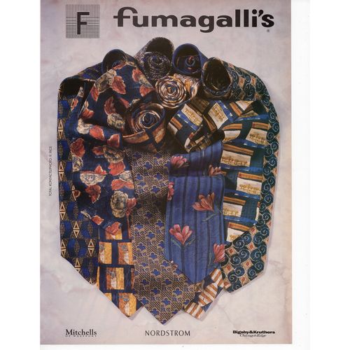 Fumagallis neck ties Vintage Full Page Print Ad April 1996