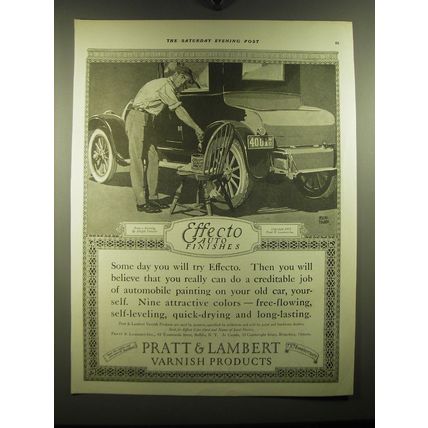 1923 Pratt & Lambert Effecto Auto Finishes Ad - art by Adolph Treidler