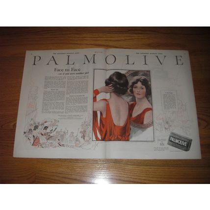 1923 Palmolive Soap Ad - Face to face