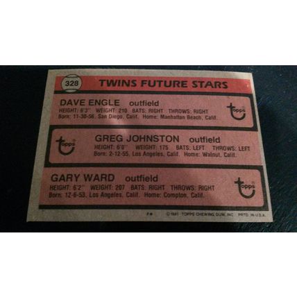 1981 Topps Card # 328 Minnesota Twins Future Stars Very Good-Excellent (4)