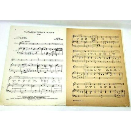 Hiawatha's Melody of Love 1920 Sheet Music by Alfred Bryan (K10G)