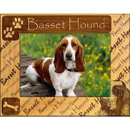 Basset Hound Laser Engraved Wood Picture Frame (5 x 7)