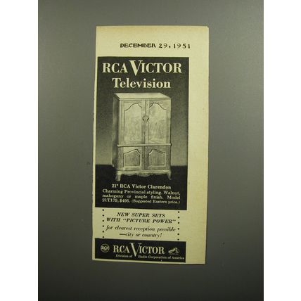 1951 RCA Victor Clarendon Television Advertisement