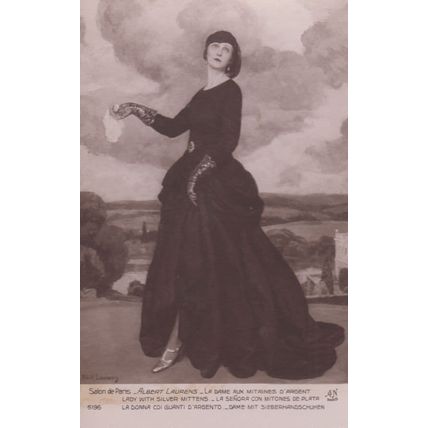 Yves Saint Laurent 1989 French Fashion Dress Swiss Museum Real Photo Postcard