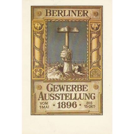 Gewerbe Ausstellung 1896 Ludwig Sutterlin Berlin Planet Poster German Postcard