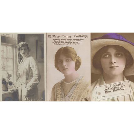 Gladys Cooper Happy Birthday Greetings 3x Old Postcard s