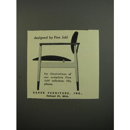 1953 Baker Furniture chair by Finn Juhl Advertisement