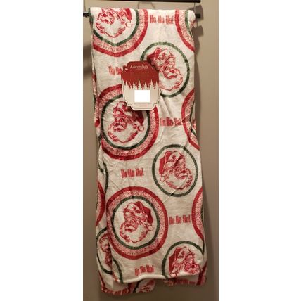 CHRISTMAS TRADITIONAL SANTA CLAUS FACE HO HO HO THROW BLANKET 50X70~NEW~CLASSIC