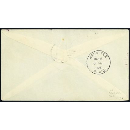 "HOUSTON/TEX." in Blue Fancy Cancel Registered Cover - Stuart Katz
