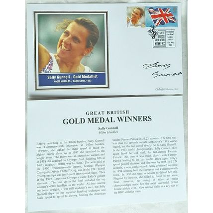 GOLD MEDAL WINNERS SALLY GUNNELL & JONATHAN EDWARDS HAND SIGNED AUTOGRAPHS