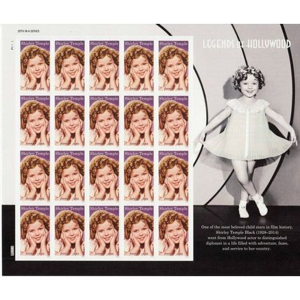 Shirley Temple Sheet of 20 Current Rate Stamps Scott 5060