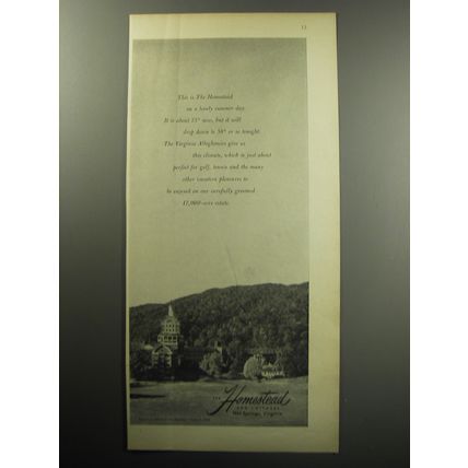 1957 Homestead Resort Ad - This is the Homestead on a lovely summer day