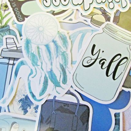25 Blue Mix Stickers Loose Random Selection Fun Scrapbooking Decorate ST16