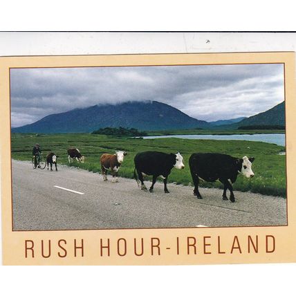 Rush Hour Ireland Postcard used creased