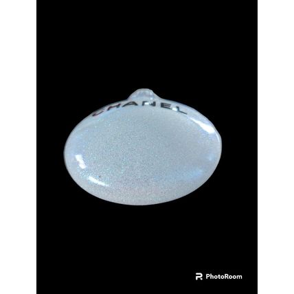 CHANEL Holiday Christmas Ornament Classic Sparkle Round Glitter White 3" Gift