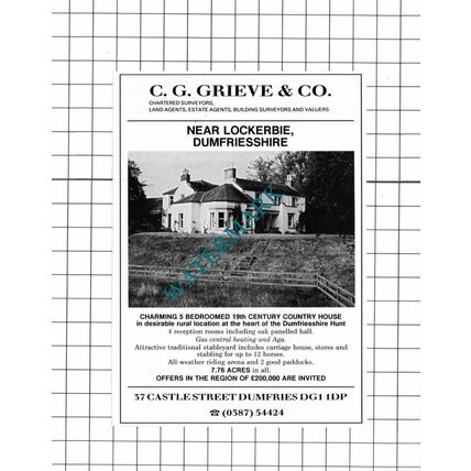 Lockerbie Dumfriesshire / Lelant Cornwall House Sale Advert - 1990 Clipping