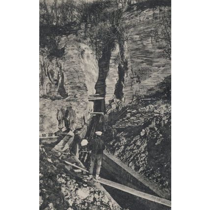 Mazestra River Russian Mines Mining Antique Miners Postcard