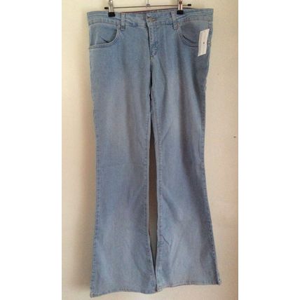 TOMMY HILFIGER Womens Bootcut Jeans XL W36 L34 Light Blue Cotton