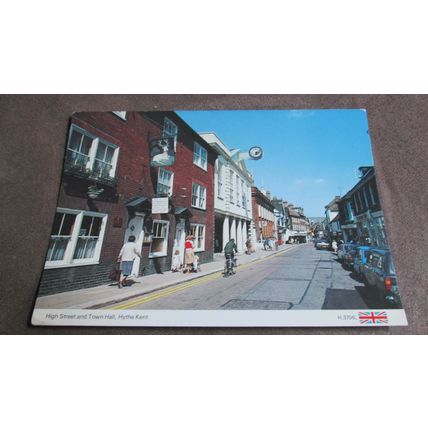 1980s Postcard -Older cars @ High Street scene, Hythe - Kent