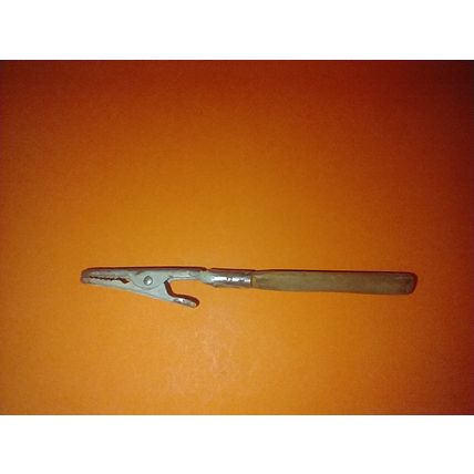 Antique Manicure Ivory & RED Tone Bakelite Handle Tools Knife, ROACH CLIP