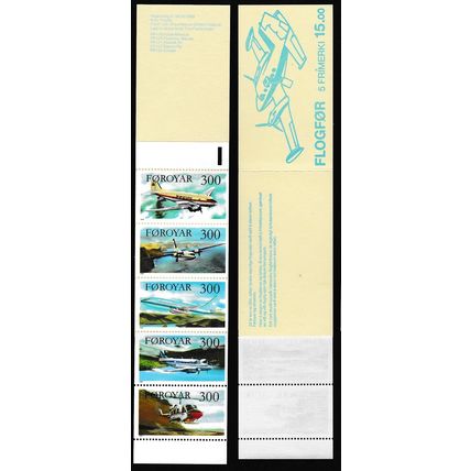 Faroe Is. Aircrafts Booklet of 5v 1985 MNH SG#122-126 MI#MH 3 Sc#134-138