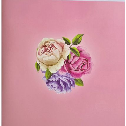 Handmade Diamond Art General Greetings Card with Flower Design. Measures 6" x 6"