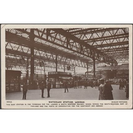 Waterloo Station, London, 1919 - Beagles RP Postcard