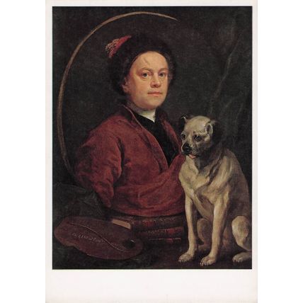 William Hogarth The Painter & His Pug Painting Postcard (1)