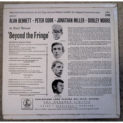 BEYOND THE FRINGE LP vinyl UK record 1961 comedy Peter Cook Alan Bennett comedy
