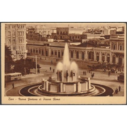 Nuova Fontana di Piazza Roma, Bari, c.1930s - EGCB Cartolina
