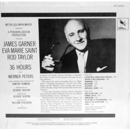 36 HOURS original 1965 Dimitri Tiomkin soundtrack record album
