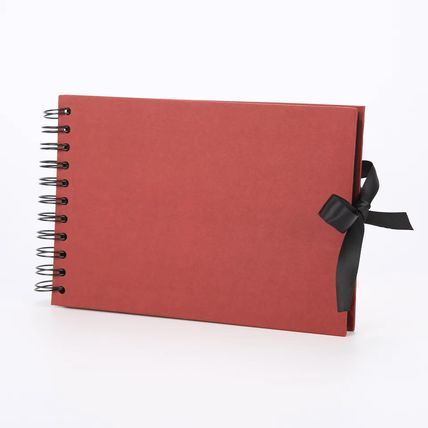 Woodside Home Living Ribbon Tie Scrap Book Style Photo Album 21.5cm x 15cm - Bur