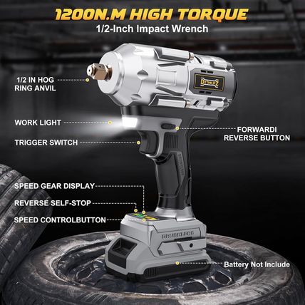 Cordless Impact Wrench 1/2 Inch for Dewalt 20V Battery, Impact Wrench 900Ft-Lbs(
