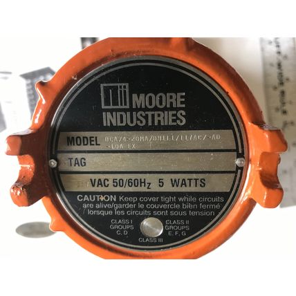 NEW 1 1/4 MOORE IND CURRENT ALARM 5W,CA/4-20MA/DH1L1/117AC-AD-10A EX,117VAC,ET