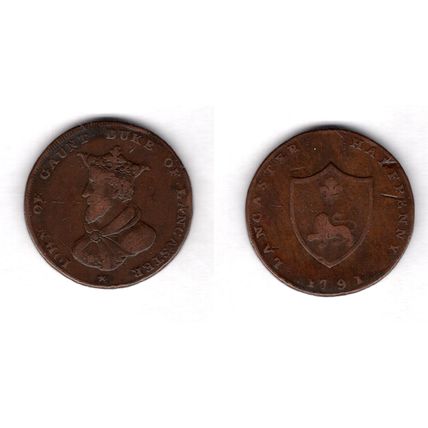 Great Britain. Lancaster Halfpenny 1791. dy15142