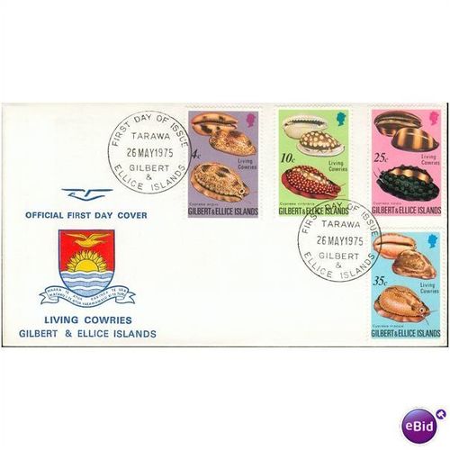 Gilbert & Ellice FDC 1975 - SG 247-250 - Living Cowries