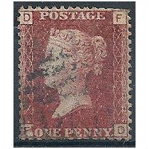 1858 SG43 1d Red Plate 192 Good/Fine Used "FD"