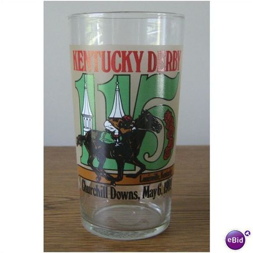 GLASS - OFFICIAL KENTUCKY DERBY GLASS 1989 BY STEVENS