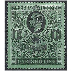 Sierra Leone 1925 SG143 1/- Black/Emerald Mounted Mint . .