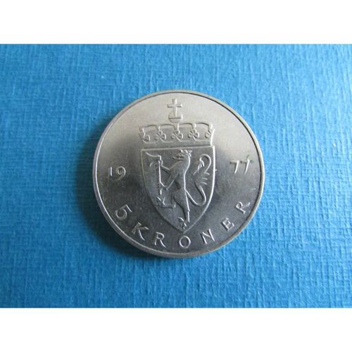 1977 NORWAY FIVE KRONER FREE POST. AAG