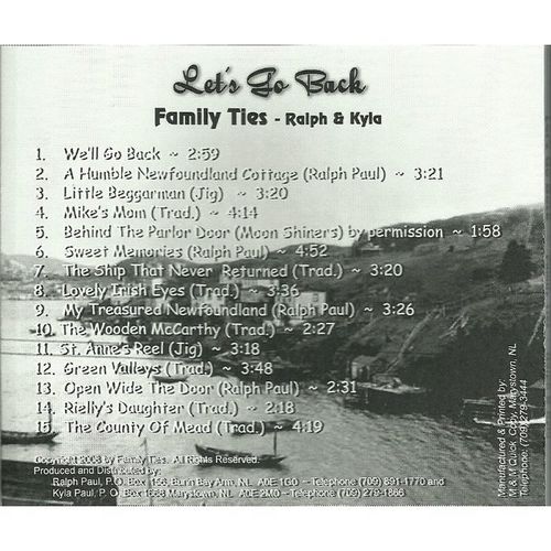 FAMILY TIES,LET'S GO BACK,RALPH AND KYLA PAUL,NEWFOUNDLAND TRADITIONAL,CELTIC